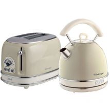 Ariete - ARPK10 Retro Style Dome Kettle and 2 Slice Toaster Set, Vintage Design, Beige