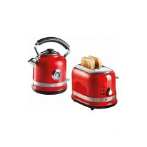 Ariete ARPK30 Moderna Cordless Kettle and 2 Slice Toaster Set, Stainless Steel Body, Red