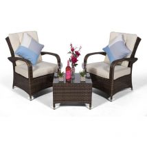 Modern Furniture Direct - Giardino Arizona 2 Seat Garden Lounge Chair Set - Brown