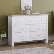 Arlington 7 Drawer Chest of Drawers Bedroom Storage Furniture, White