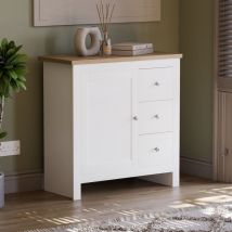 Arlington Sideboard 3 Drawer 1 Door Cabinet Cupboard Storage, White
