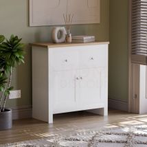 Arlington Sideboard 2 Drawer 2 Door Cabinet Cupboard Storage, White