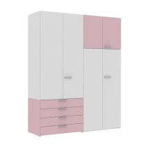 ARM8 - Armoire avec portes battantes avec tiroir L 180 H 225,8 P 58,2 - bianco e cipria