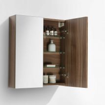 Stano. - Armadietto da bagno a specchio siena 60 cm - noce
