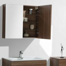 Armadietto da bagno a specchio siena 80 cm - noce