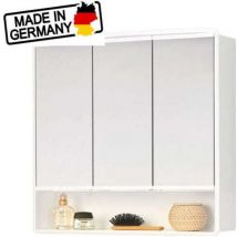 Jokey - Specchio contenitore 60x50 cm bianco con 3 ante e ripiani interni