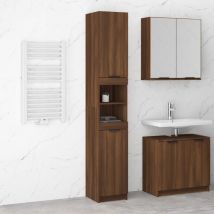 Furniture Limited - Armadietto Bagno Rovere Marrone 32x34x188,5cm