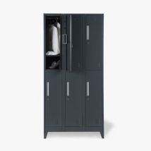 Office24 - Armadietto con 6 scomparti 90x45 H180 per spogliatoio con serratura Etna