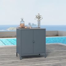 Armadietto Da Giardino Bolognano 92 X 80 X 50 Cm Acciaio - Grigio Scuro Opaco - Casa.pro