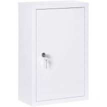 Maury's - armadietto medicinali a 3 ripiani in acciaio inox con 2 chiavi e montaggio a parete. 30X14X46 cm. bianco