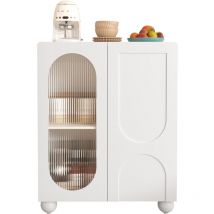 Redom - Armadietto portaoggetti multifunzionale bianco stile Scania, ripiani regolabili da 80 cm, resistente all'acqua, antimacchia, materiale