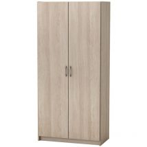 Armadio 2 ante 5 ripiani L79,7 cm decorazione in legno - Multifunzione