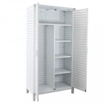 Gardeness - Armadio 2 ante da esterno giardino 90x48xH180 cm in alluminio bianco Yodel