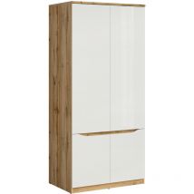 Petits-meubles - Armadio 2 ante June bianco e marrone 198cm