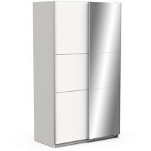 Demeyere - armadio 'ghost' bianco con ante scorrevoli e specchio, 116x59x203 cm