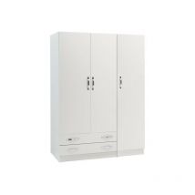Argonauta - Armadio 3 ante con cassettiera Bianco Frassinato Cm 135x52xH 210