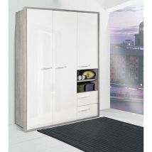 Armadio mipiace cm 152,6X63,4 h. 217 cemento e bianco lucido