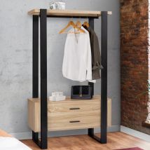 Armadio a 2 cassetti phoenix in legno e nero