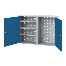 Bedrunka+hirth - Armadio a muro H750xL1000xD200mm ante in lamiera piena grigio chiaro/azzurro bedru