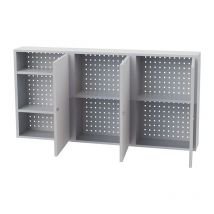 Bedrunka+hirth - Armadio a muro H750xL1500xD200mm ante in lamiera piena grigio chiaro/grigio chiaro bedrun