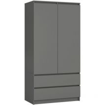 Armadio Akord S90 Grigia Grafite 90 cm 2 ante 2 cassetti 90x51x180 cm