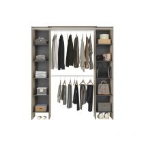 Befara - armadio aperto bastion - Grafite / Naturale