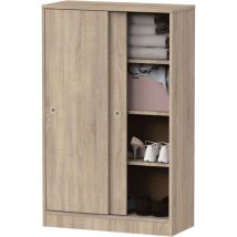 Mobiletto Basso Ausiliario Torino 2 Ante 3 Ripiani Colore Cambriano Mobile Portaoggetti Multiuso 120x74x33 cm