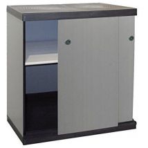 Mongardi - Armadio Modulare Multiuso in Resina a 2 Piani e 2 Ante Scorrevoli 68x40,5x85 cm - 7895C04