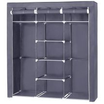 Armadio In Tessuto, Guardaroba Pieghevole Con Barra Di Sospensione, Appendiabiti, Scaffale Per Borse, Giocattoli, Scarpe, Soggiorno, Camera Da Letto, 