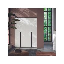 Armadio Coco 4 ante colore bianco Portland e maniglie nero opaco