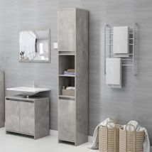Bonnevie - Armadio da Bagno Mobili bagno - Grigio Cemento 30x30x183,5 cm in Truciolato