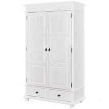 Inter Link - Armadio danz 2 ante e 2 cassetti 116x57x199h pino massello verniciato ad acqua