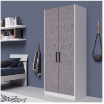 Tezeta - Armadio due ante 91x52x210h colore cemento ARM290