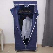 Armadio in Tessuto tnt 70x45x160 Blu Con Apertura Centrale Guardaroba
