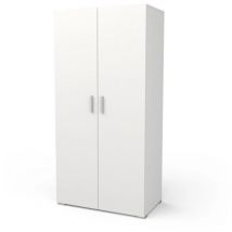 armadio "izzy" 2 ante bianco opaco, 90,3x51,7x185,7 cm