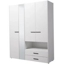 Armadio 'lisbona' 4 ante bianco, 161x55x205 cm