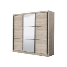 Armadio 'madrid' 3 ante scorrevoli con specchio, 242x60x215 cm