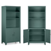 We Home - Armadio metallo con serratura 5 ripiani e due ante 85x190 cm verde - Yumi