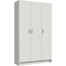 Habitdesign - Armadio multiuso, Mobile ausiliario a 3 ante, Guardaroba portascarpe, Guardaroba portascope, cm 109x37h180, Bianco