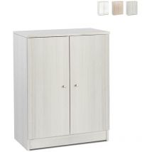 Sarmog - Armoire basse à deux portes polyvalente Eucalyptus 62x34x h80 cm