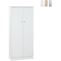 Mehrzweck-Kleiderschrank mit zwei Türen Weiß 62x34x h147 cm