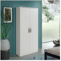 Armadio portascope 2 ante e ripiani bianco larice New Jersey 86x36x186H