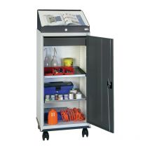 Stumpf - Armadio portautensili con piano scrivania A1310xL500xP500mm grigio chiaro / grigio antracite