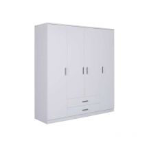 Ebuy24 - Armadio Ranya 4 Ante e 2 cassetti bianco