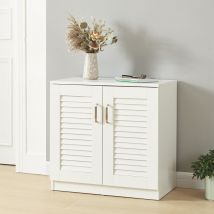 [en.casa] - Armadio Scarpiera Løten Con Ante A Persiana 62 X 63 X 36 Cm Bianco