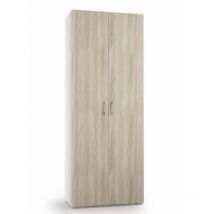 Armadio multiuso con 2 ante, 1 cassetto e 6 ripiani interni Bianco Olmo