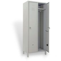 Prometal - Armadio spogliatoio in metallo due posti struttura solida in acciaio verniciato con accessori interni a feritoie 180 cm h