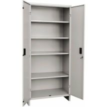 Armadio Da Ufficio Tutto Piani In Metallo Con 4 Ripiani E Serratura -60 X 40 X H 180 Cm