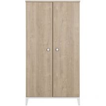 Galipette - Armario 2 puertas acabado madera y blanco bebé - 102 x 195 cm
