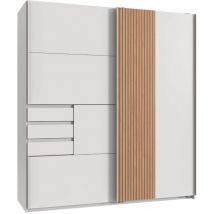 Wimex - Armario 2 puertas correderas con 3 cajones L180 cm - coburg